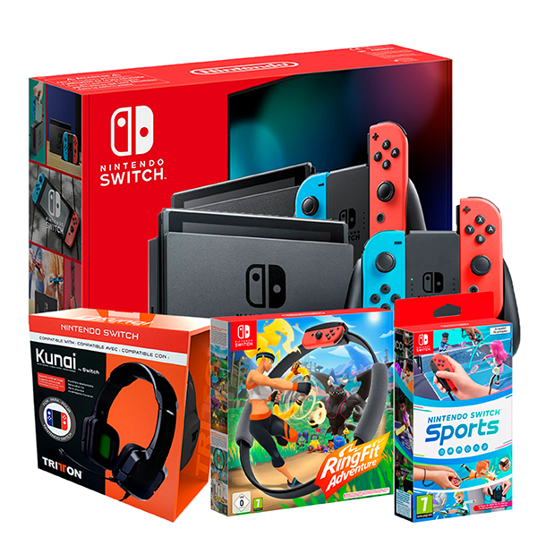 Pack Nintendo Switch Neon + Auric Tritton + Switch Sports + Ring Fit
                                    image number 0